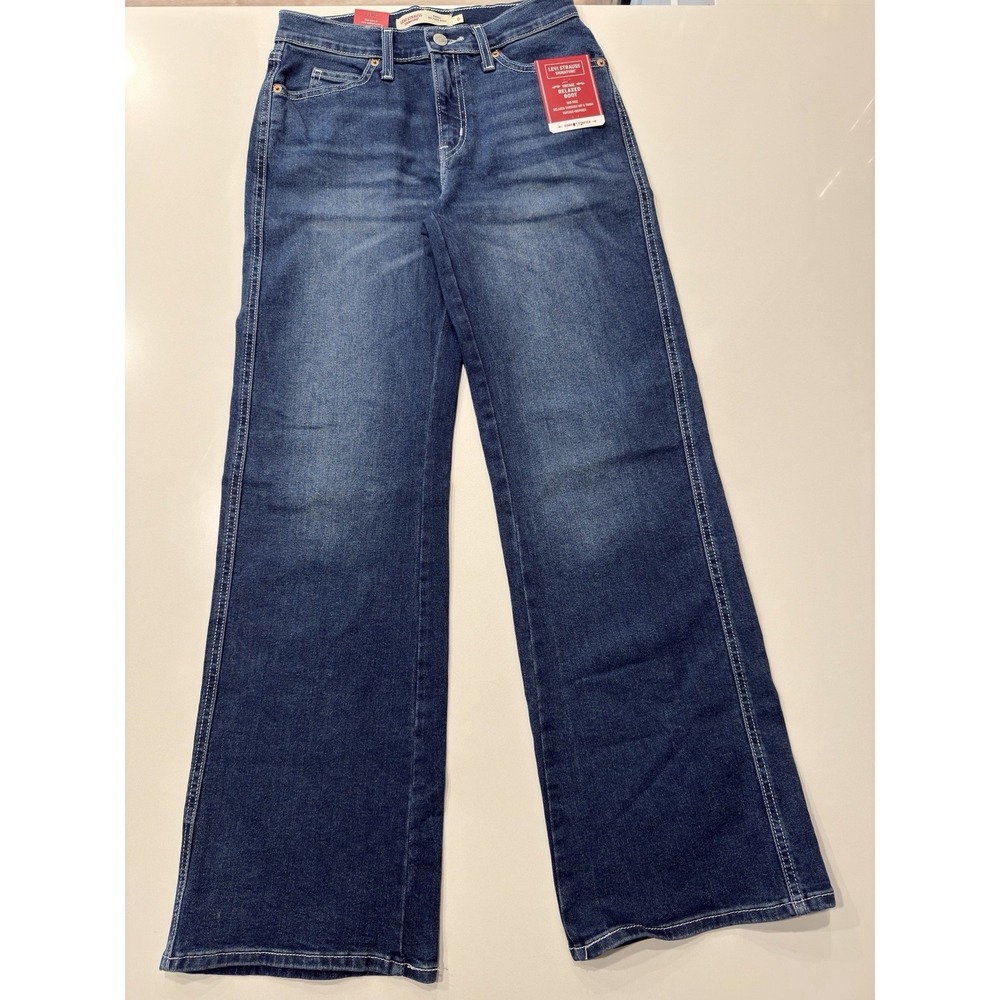 Levi Strauss Signature Vintage Relaxed Boot Jeans Blue Womens Size 0 W25 NWT